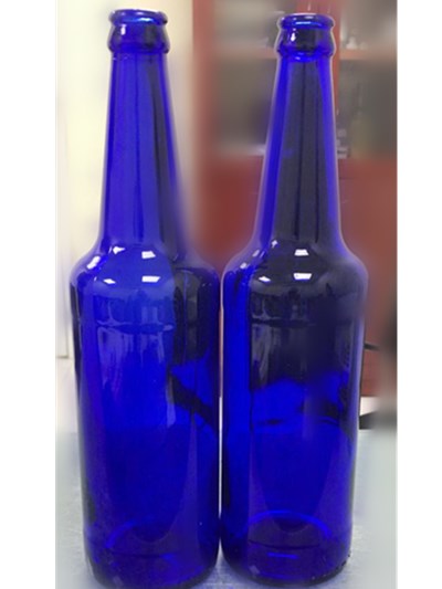 650ML blue beer bottle