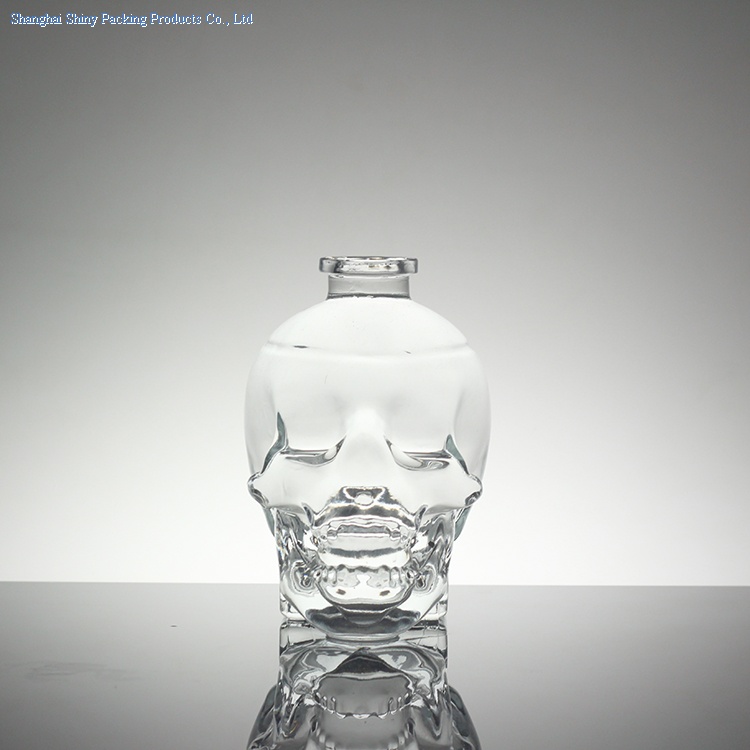 skull glass bottle